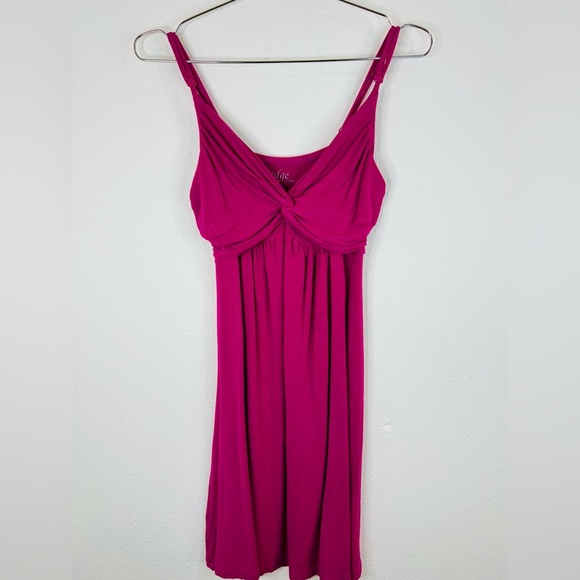 Edge Clothing Pink Sleeveless Mini Dress Twist Front Medium Stretchy & Stylish - Picture 1 of 9
